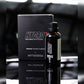 A bottle of HYDRO9G+ Exterior Surface Coating next to its black packaging box, displayed on a reflective dark surface with a blurred automotive background.